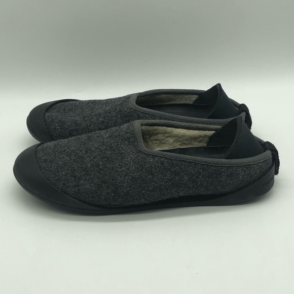 Mahabis Slippers Women's 7.5 Gray Wool Curve Classic Slip On Black Bottoms - Picture 3 of 7